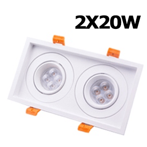 ดาวน์ไลท์-MR16-ROTA-S2-2x20W-โคมสีขาว dimmable